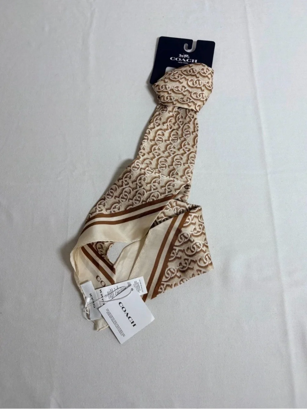 Coach Cream Coach Pattern Scarf